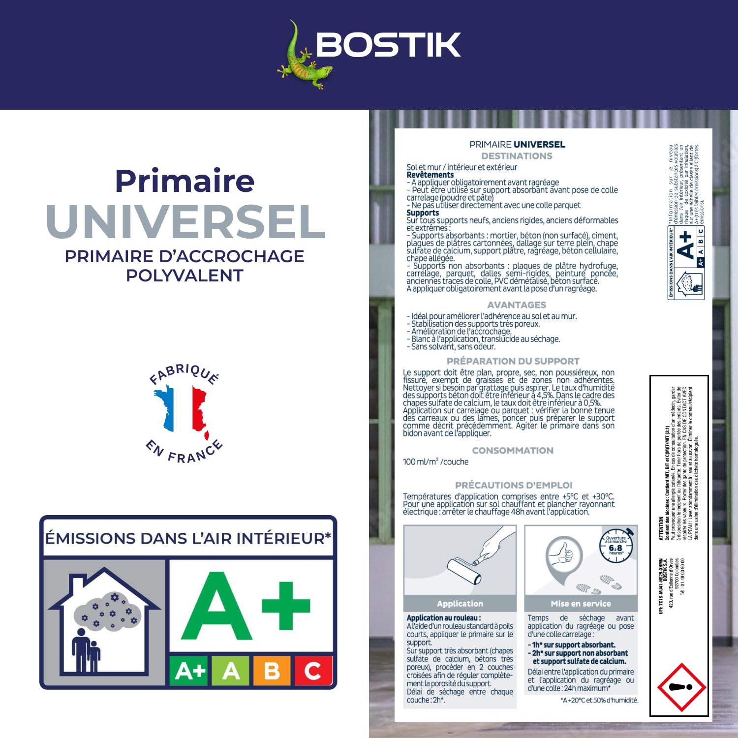Primaire Polyvalent ROXOL UNIDUR N 20L – Pour Sol Intérieur/extérieur, Avant Ragréage