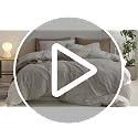 MooMee Striped Duvet Cover Set 100% Washed Cotton Linen Like Queen | Relaxed Linen-like Texture. Soft, Breathable & Long-lasting Comfort. Lightweight. Hidden Zipper with 8 Interior Corner Ties image 7