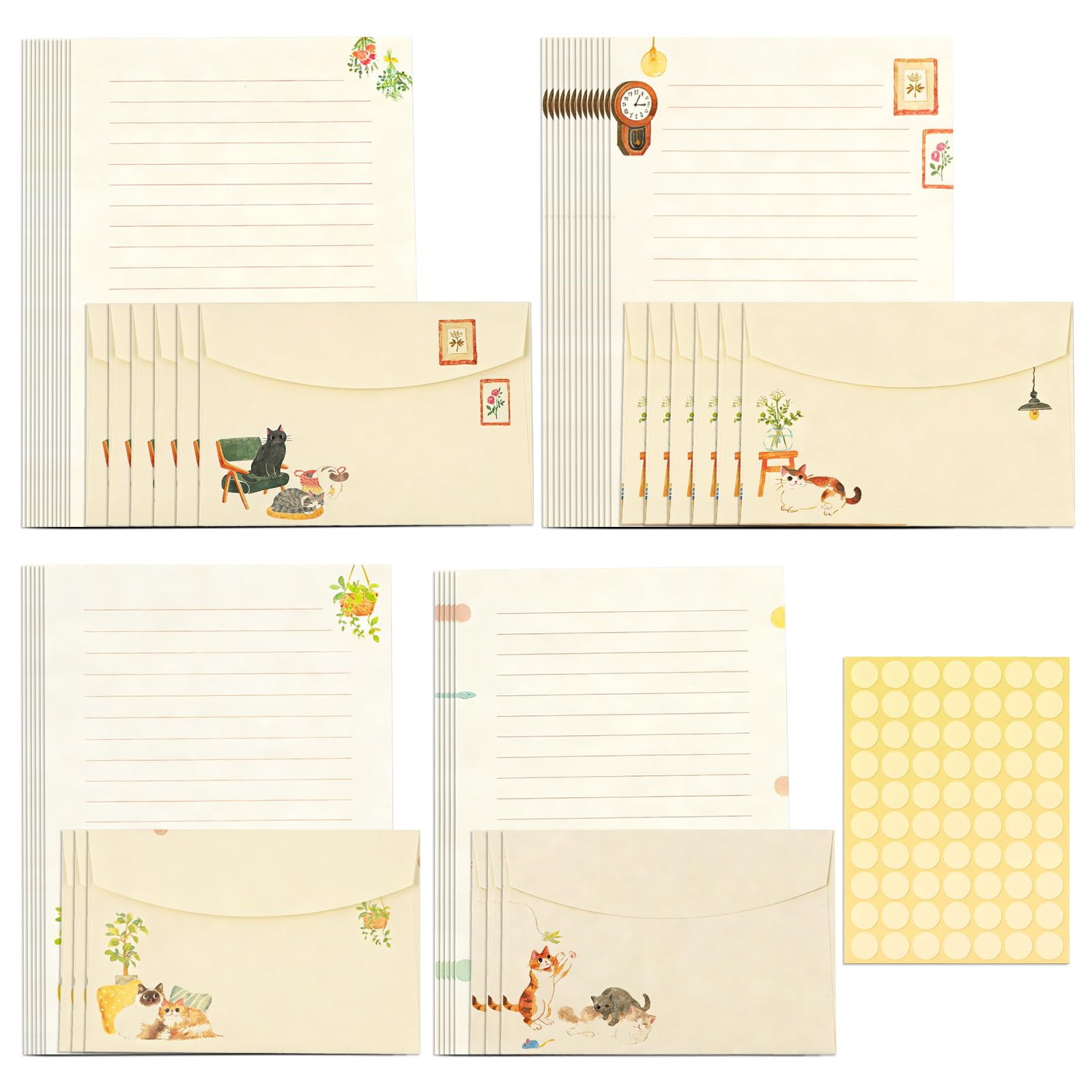 Dengthrive 54 PCS Letter Writing Set Writing Paper and Envelopes Sets