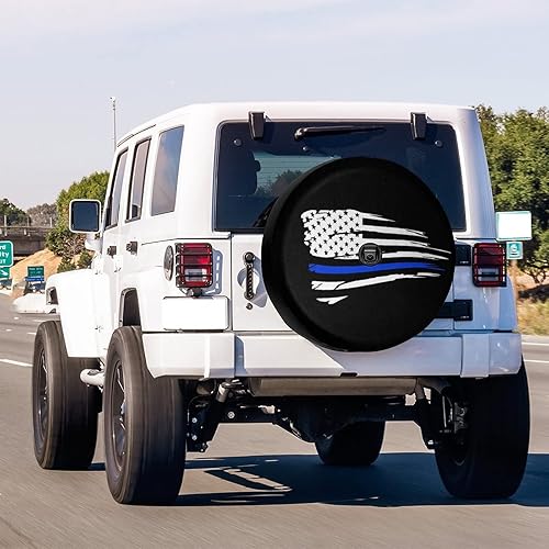 Miniatura 2 de Foruidea Funda para neumático de repuesto con la bandera estadounidense con orificio de cámara de respaldo para remolque, RV, SUV y muchos