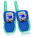 Retevis RT388 Walkie Talkies for Kids, Toys for 6-12 Year Old Boy Girl, Long Range 2 Way Radio 22 Channel with Backlit LCD Flashlight, Kids Gifts for Boys Girls Family Games Outdoor(Blue Green 1 Pair)