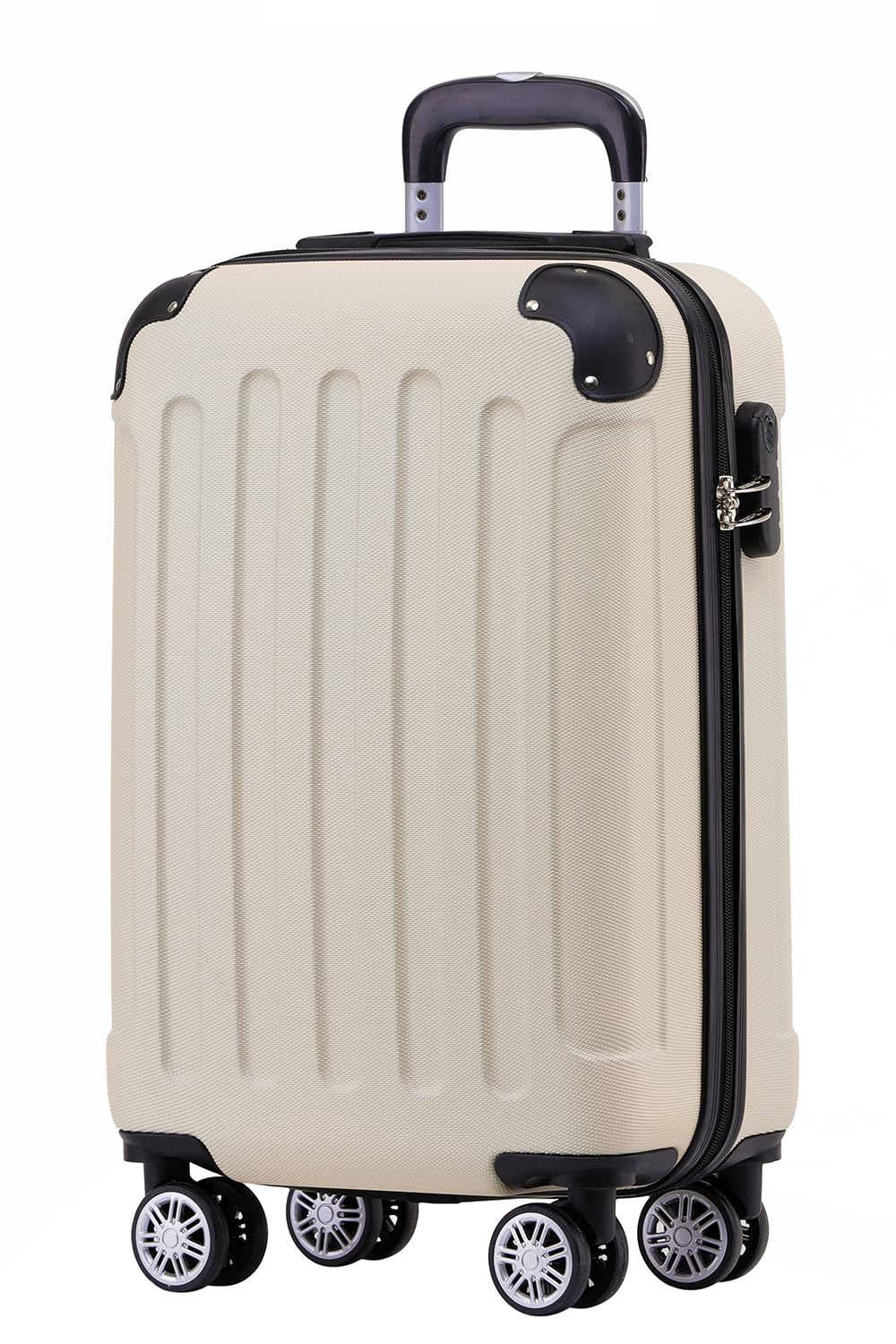BEIBYE Hartschalenkoffer aus ABS, Reisekoffer mit 4 Zwillingsrollen und Zahlenschloss, Leichter Trolley Koffer mit Teleskopgriff, Handgepäck 55 cm sowie 66 cm und 76 cm, Koffer in 20 Farben