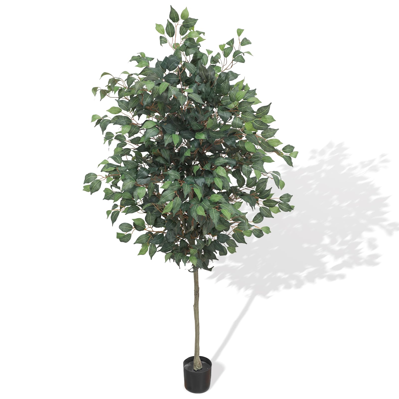 Pertivery 6FT Artificial Ficus Tree Fake Ficus Tree Artificial Plants in Pot Faux Silk Tree for Home Office Garden Porch Entryway Balcony Indoor Outdoor Decor