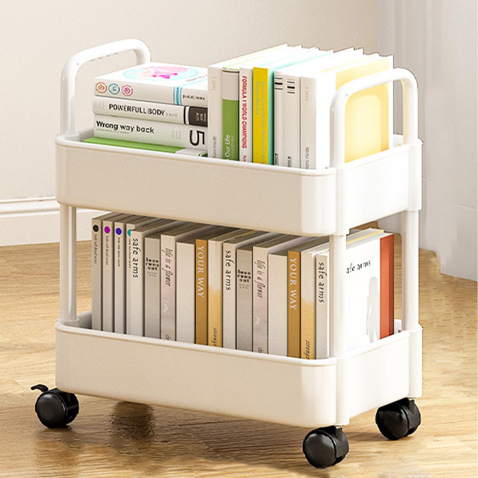 Carrello Scaffale Mobile, Carrello Portaoggetti a 2 Livelli, Carrello Portaoggetti Multifunzionale per Massimizzare lo Spazio, Carrello Portaoggetti, Carrello Portaoggetti Mobile per Cucina Salotto