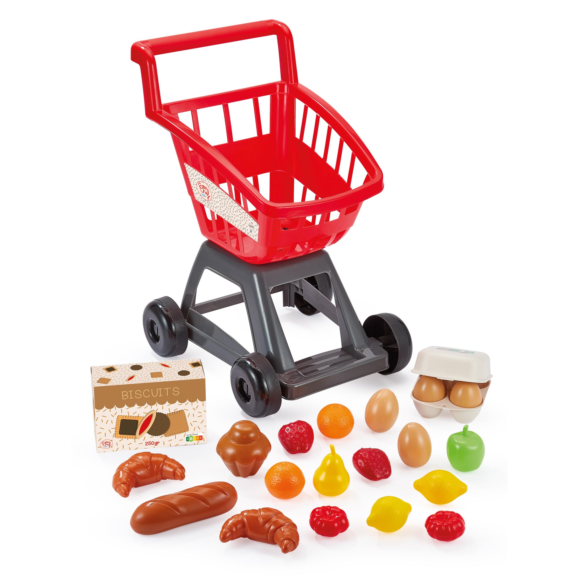 Ecoiffier - 1205 - Carrello per la Spesa per Bambini - per Fare Come i Grandi - con i Suoi Accessori - dai 18 Mesi - Giocattolo in plastica Resistente - Divertente e Pratico