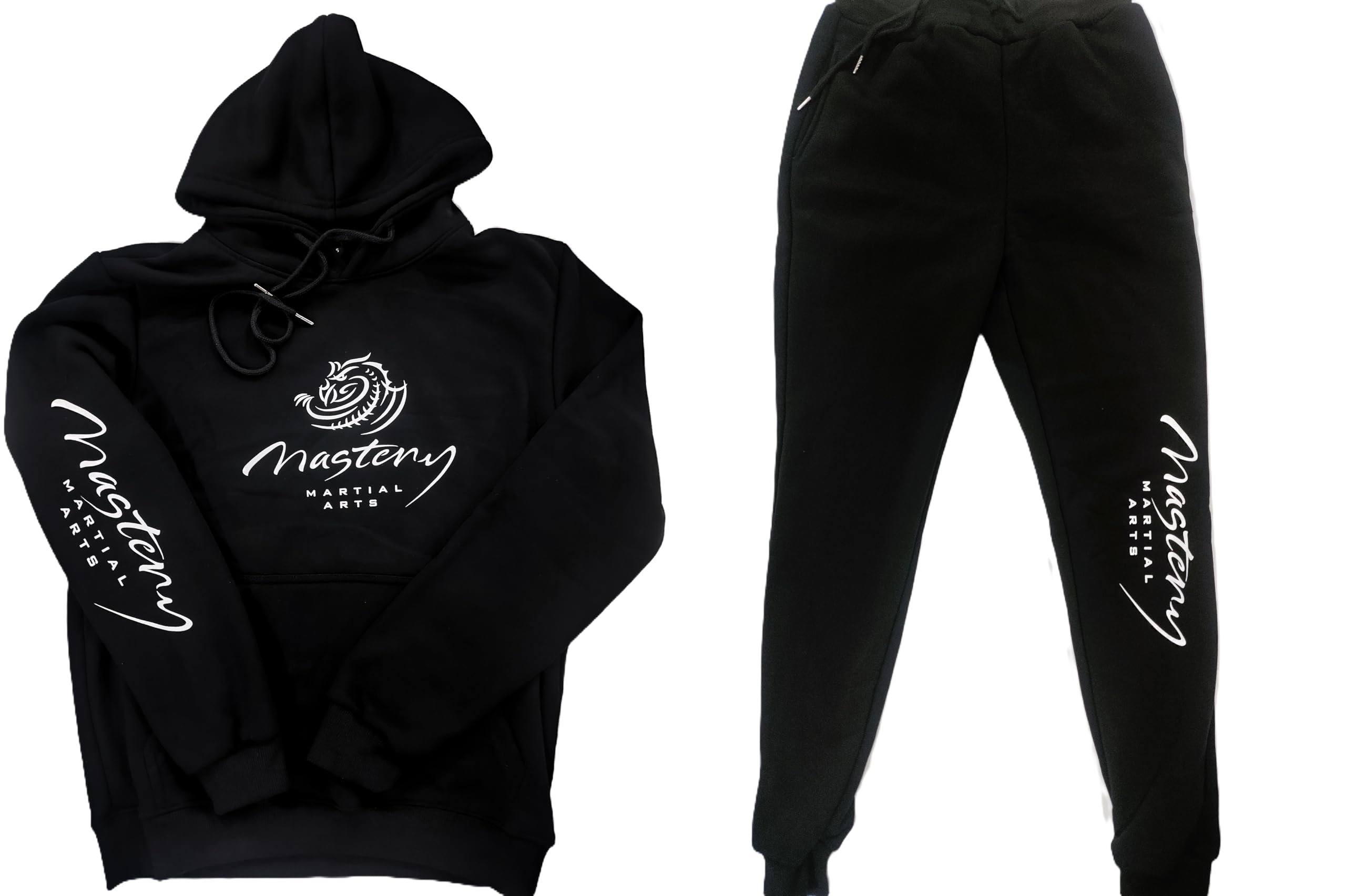Cotton Sweatsuit, Pullover Design, Black