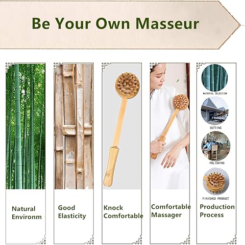 Miniatura 7 de Herramientas de masaje de terapia de madera, doble fila, 20 cuentas, masajeador corporal de pierna trasera, masajeador de drenaje linfático, palo de