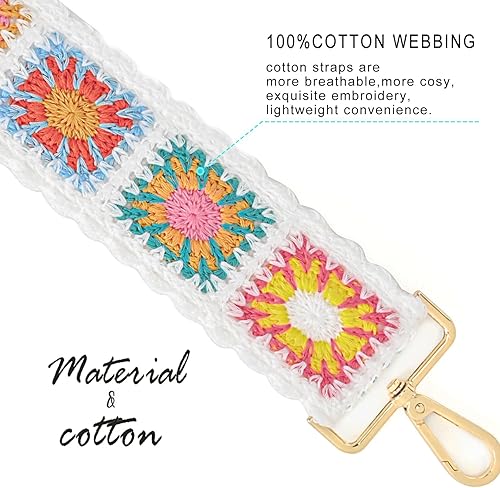 Miniatura 3 de Correa de repuesto para bolso, correa ancha para el hombro, correas de guitarra ajustables para bolsos de mano, correa de ganchillo para bolsa de