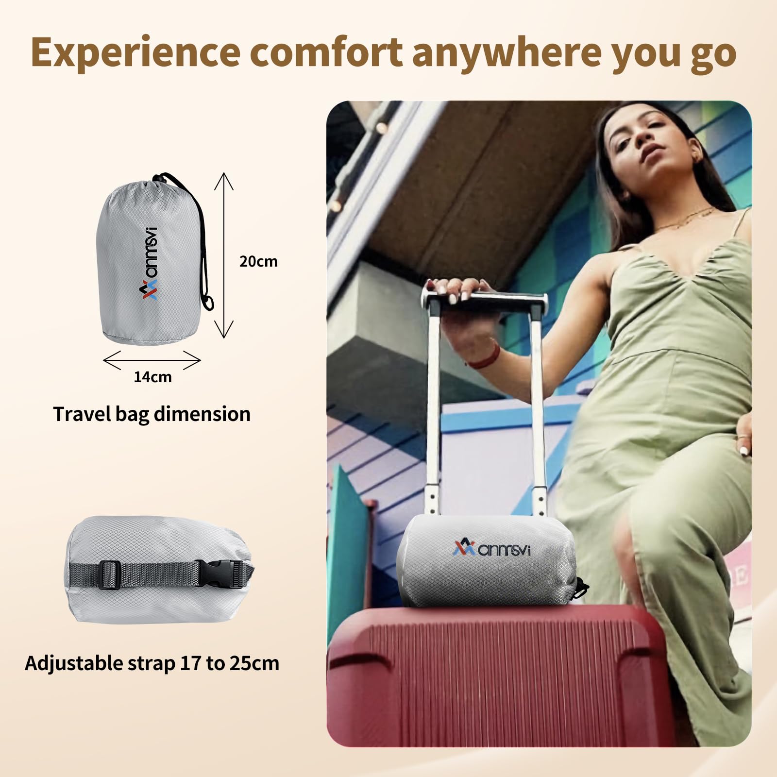 Cojín Inflable para Asiento de Viaje con Bomba integrada, portátil y Ajustable para avión, Coche, Tren, camión, Oficina, hogar, Alivio del Dolor de coxis, ciática, coxis, 46 x 41 x 5,3 cm