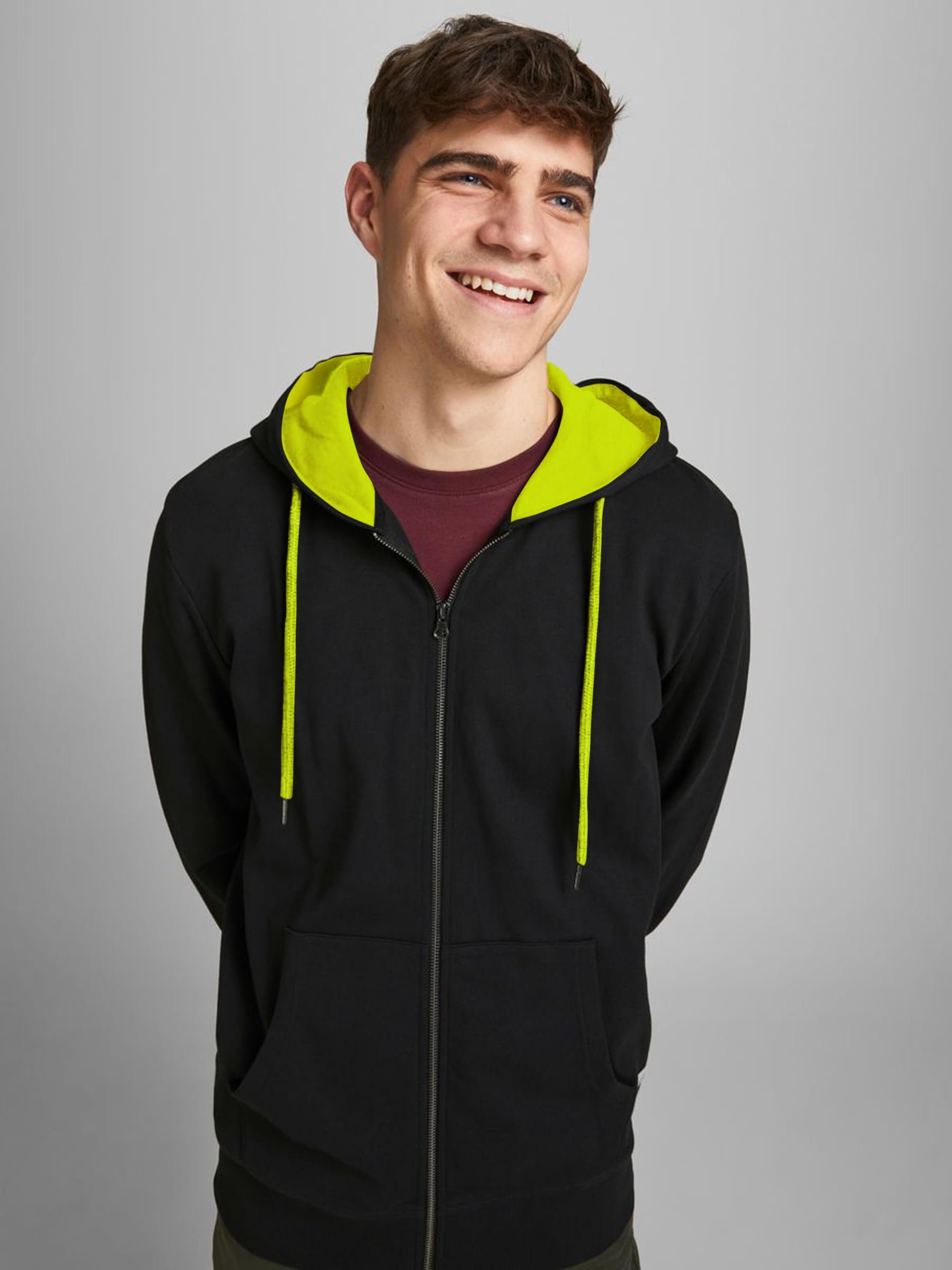 Jack & Jones Herren JJEBASIC Sweat Zip Hood – Bild 2