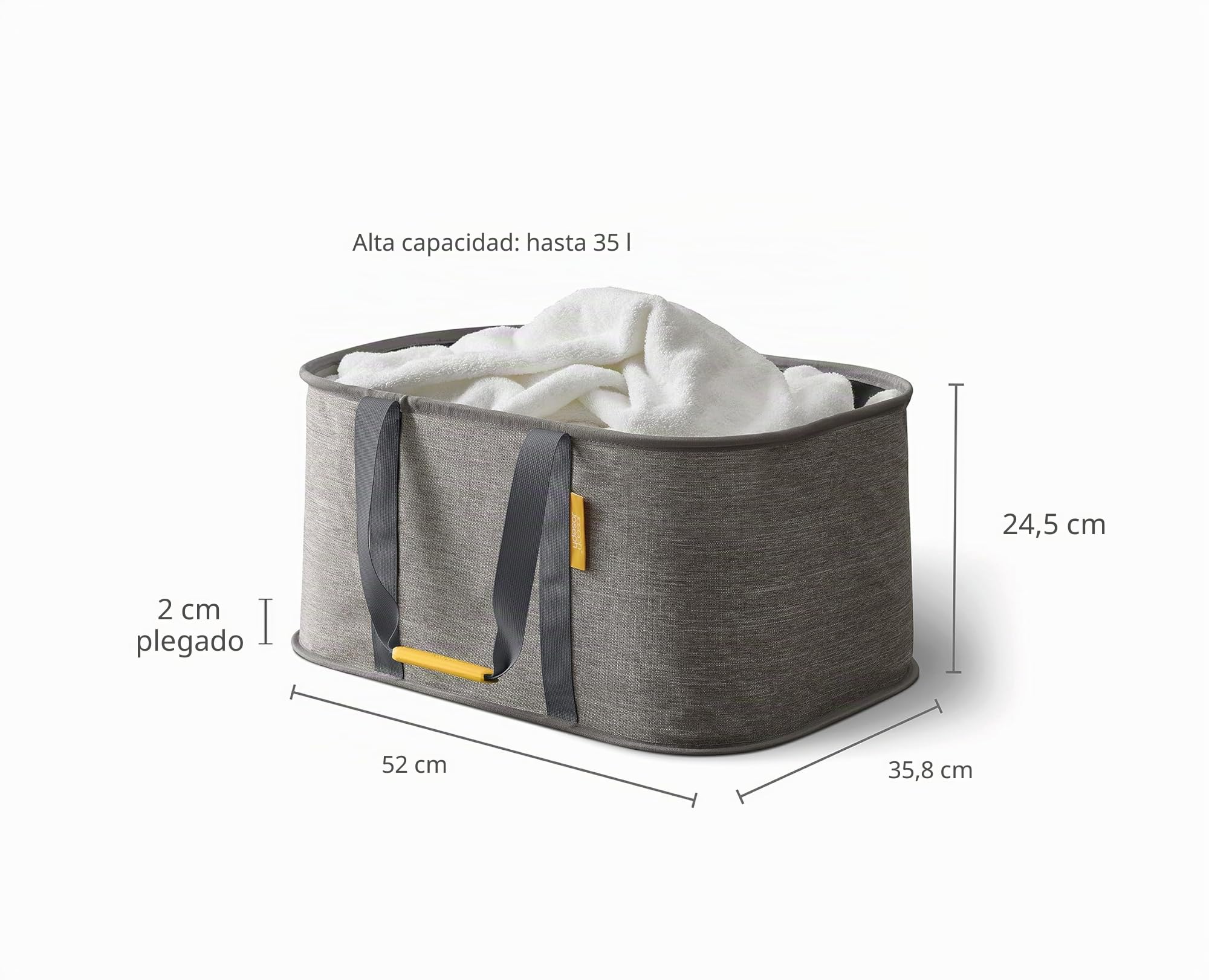 Joseph Joseph Hold-All 35L Cesto para la Colada Plegable + Tota 60L Cesto para la Ropa Sucia, Gris