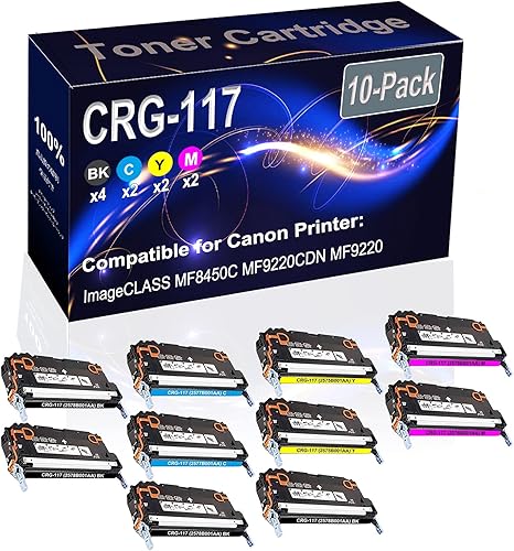 Paquete de 10 cartuchos de tóner para impresora láser ImageCLASS MF8450C (alta capacidad) compatibles con ImageCLASS MF8450C (alta capacidad) de