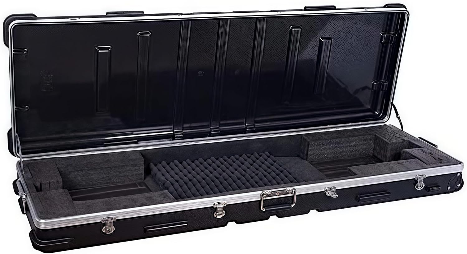 Crossrock PE Injection Molded Keyboard Case for 88/76-Key Instruments | Custom Foam Interior, Wheels & Handles – Durable Hard Shell for Nord, Yamaha, Korg, Roland – Black (CRA988KBK)