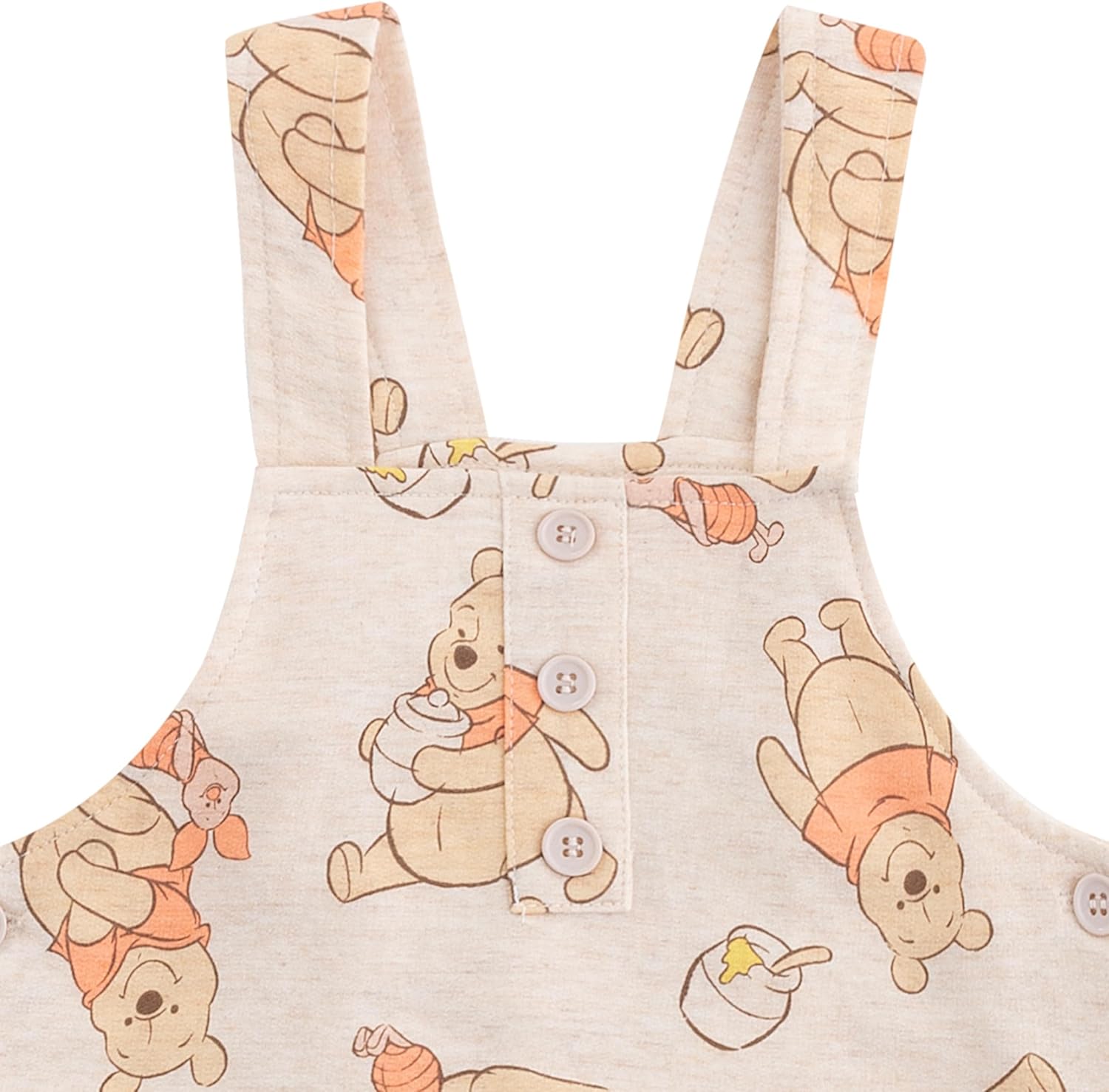 Disney Winnie the Pooh Baby Boys Shortall French Terry Overalls Bodysuit and Bucket Hat 3-Piece Set For Newborn Infant
