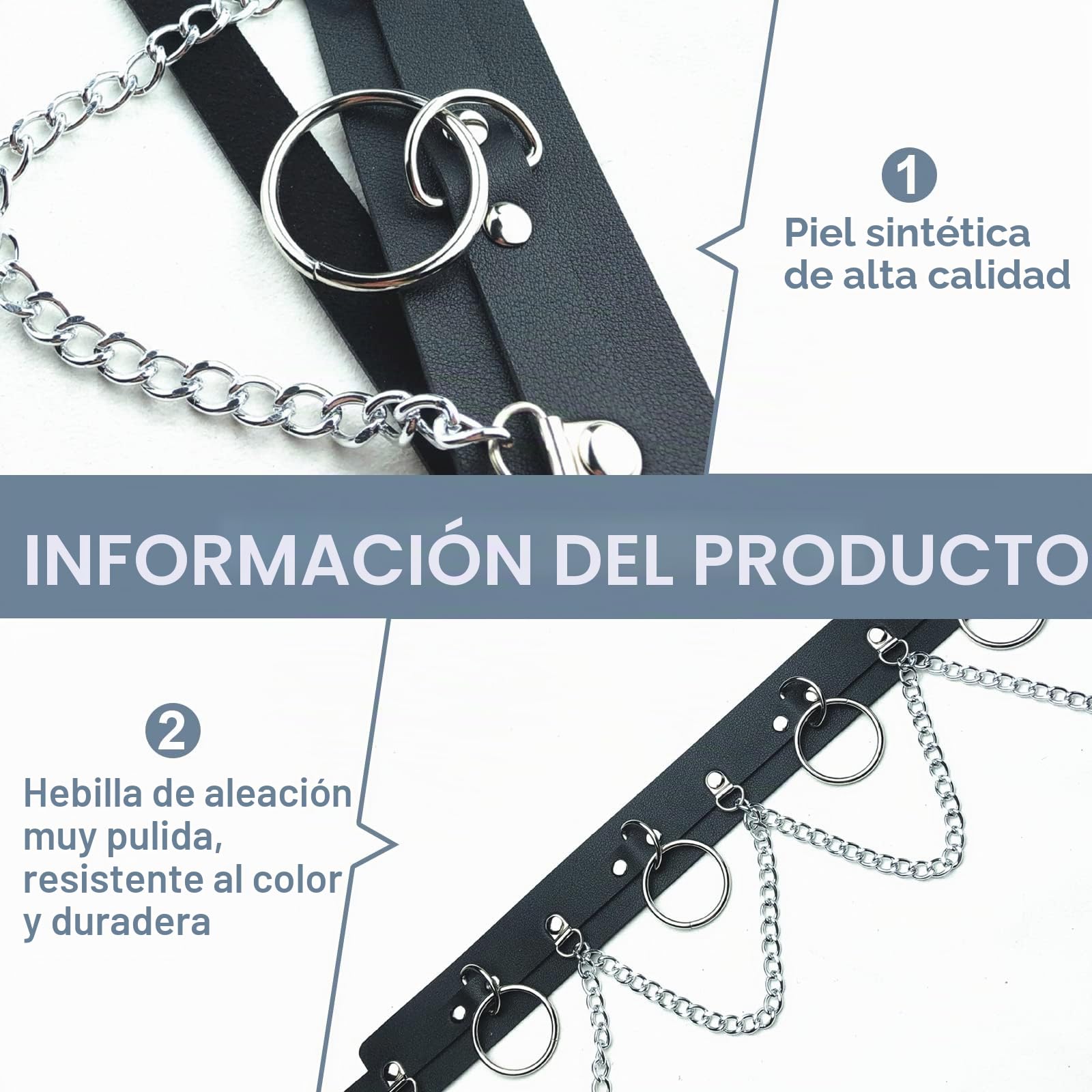 Cinturón de Cadena Punk de Cuero Para El Cuerpo, Gótico Negro Para Mujer, Cintura Rave, Vientre Joyería Para Mujeres y Niñas