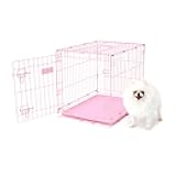Carlson Pink Secure and Compact Single Door Metal Dog Crate, Small