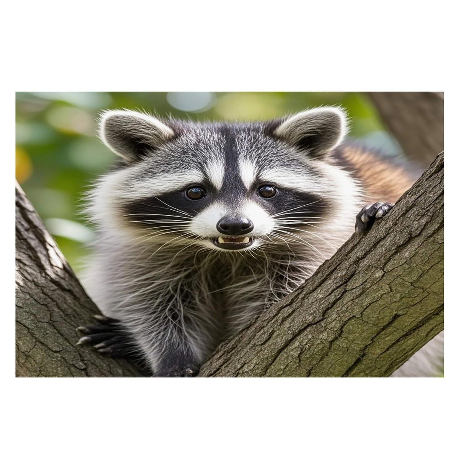 Raccoon Placemats Flax Place Mats for Dining Table Rectangle Non-Slip Table Mats Heat Resistant Washable Placemat for Kitchen Home Decor Party Outdoor 12" X 18"