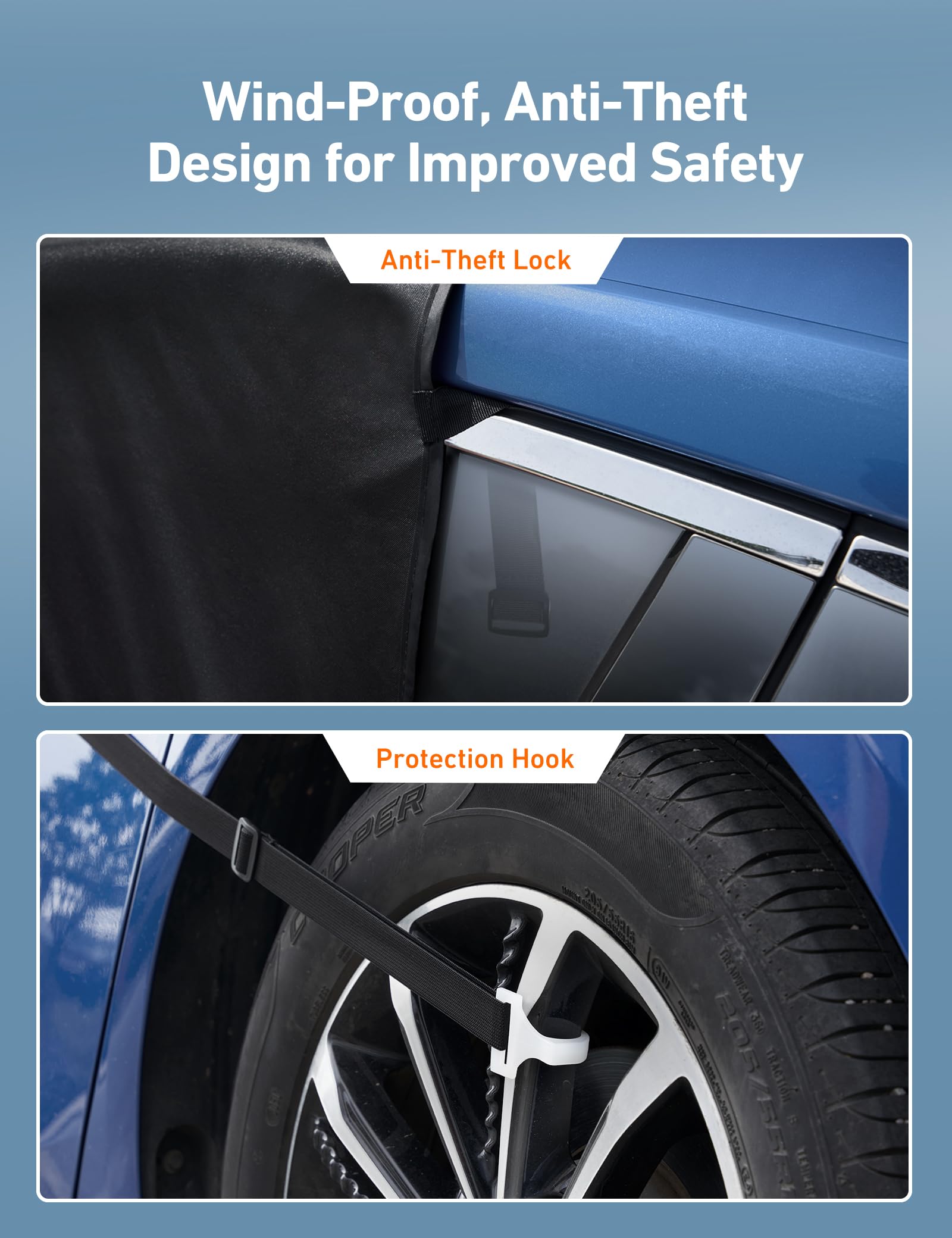 AstroAI Car Windshield Snow Cover Windshield Cover for ice and Snow Frost Windshield Cover for Ice 2 Removal — view 5