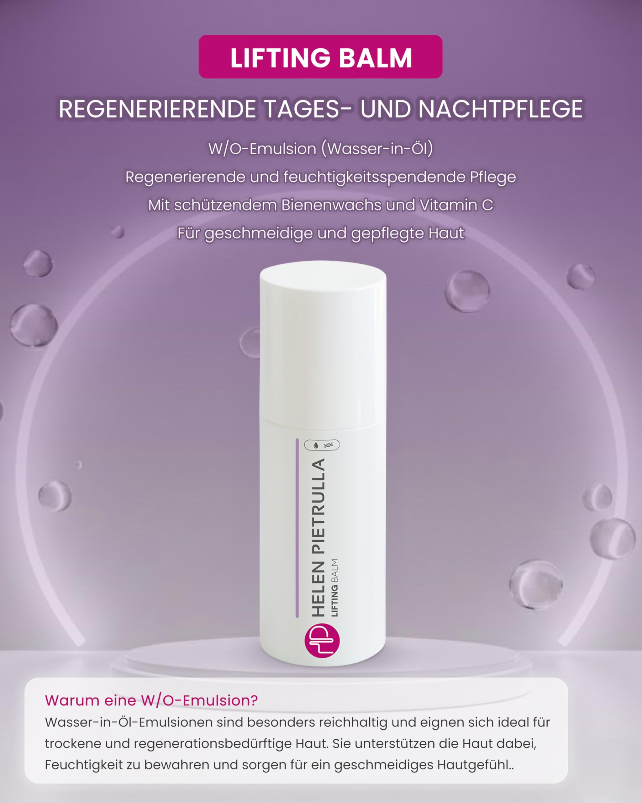 Helen Pietrulla – Lifting Balm 100ml Feuchtigkeitscreme mit Bienenwachs & Vitamin C – Reichhaltige Tages- und Nachtpflege für trockene, anspruchsvolle Haut – Schützende Gesichtspflege