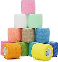 Vista 10 de OK TAPE 12 rollos de vendaje autoadhesivo, cinta elástica atlética, cinta adhesiva autoadhesiva, envoltura veterinaria, envoltura médica para Beige