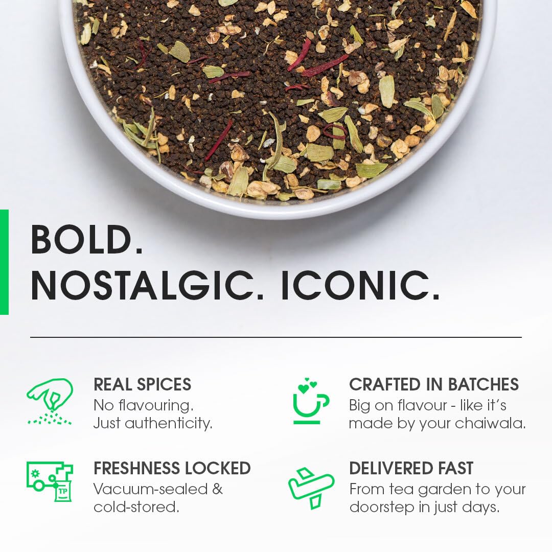 Teabox Kolkata Street Masala Chai 8.81 oz| Reminiscent Of The City Of Joy | Tea Blended With Saffron, Cardamom, Nutmeg & Ginger, With Exquisite Aromas Of Saffron