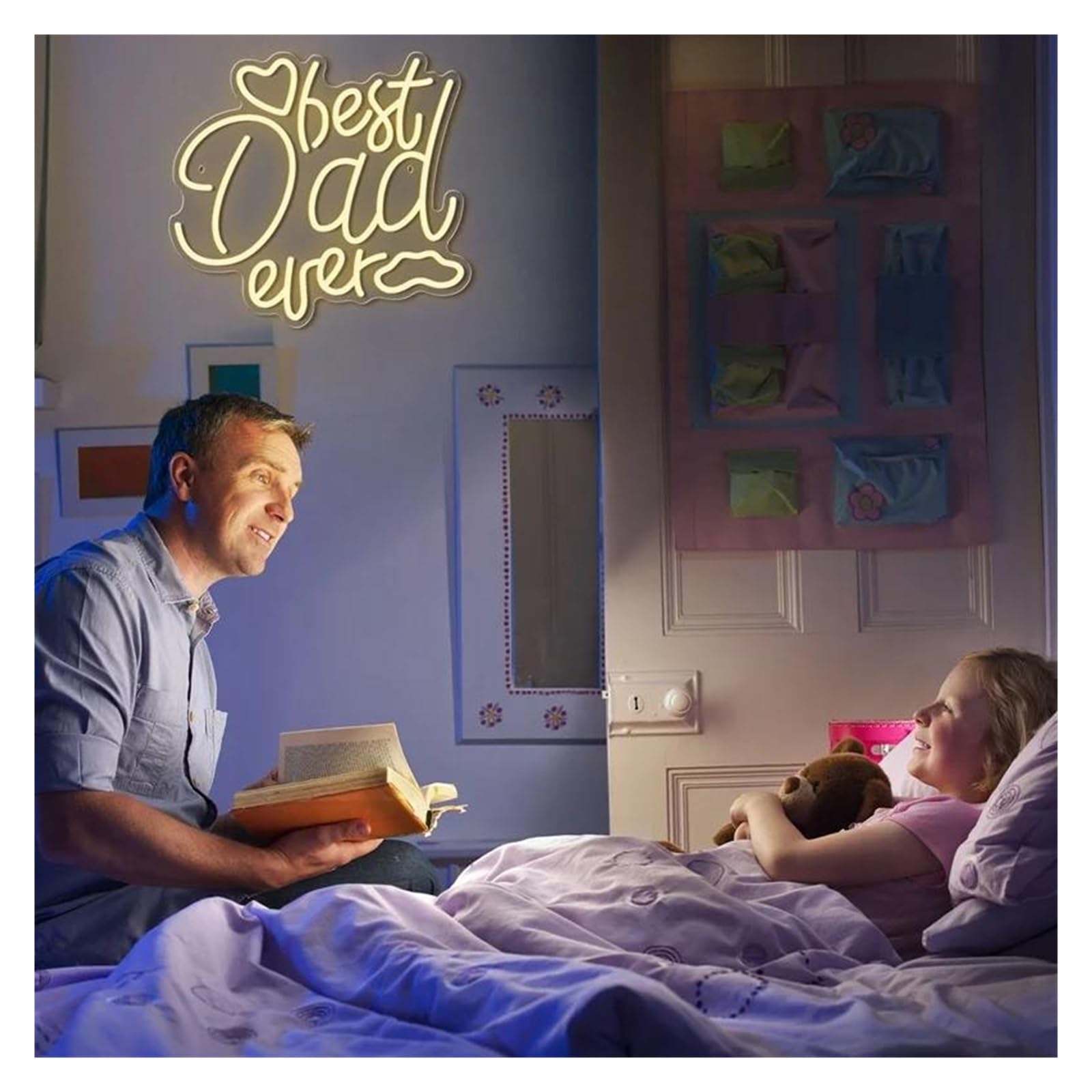 cartelli al neon personalizzati Il Miglior Papà Di Sempre LED Neon Light Lettere In Acrilico Segno USB Per Casa Soggiorno Festa Festa Decorazione Murale Festa Del Papà