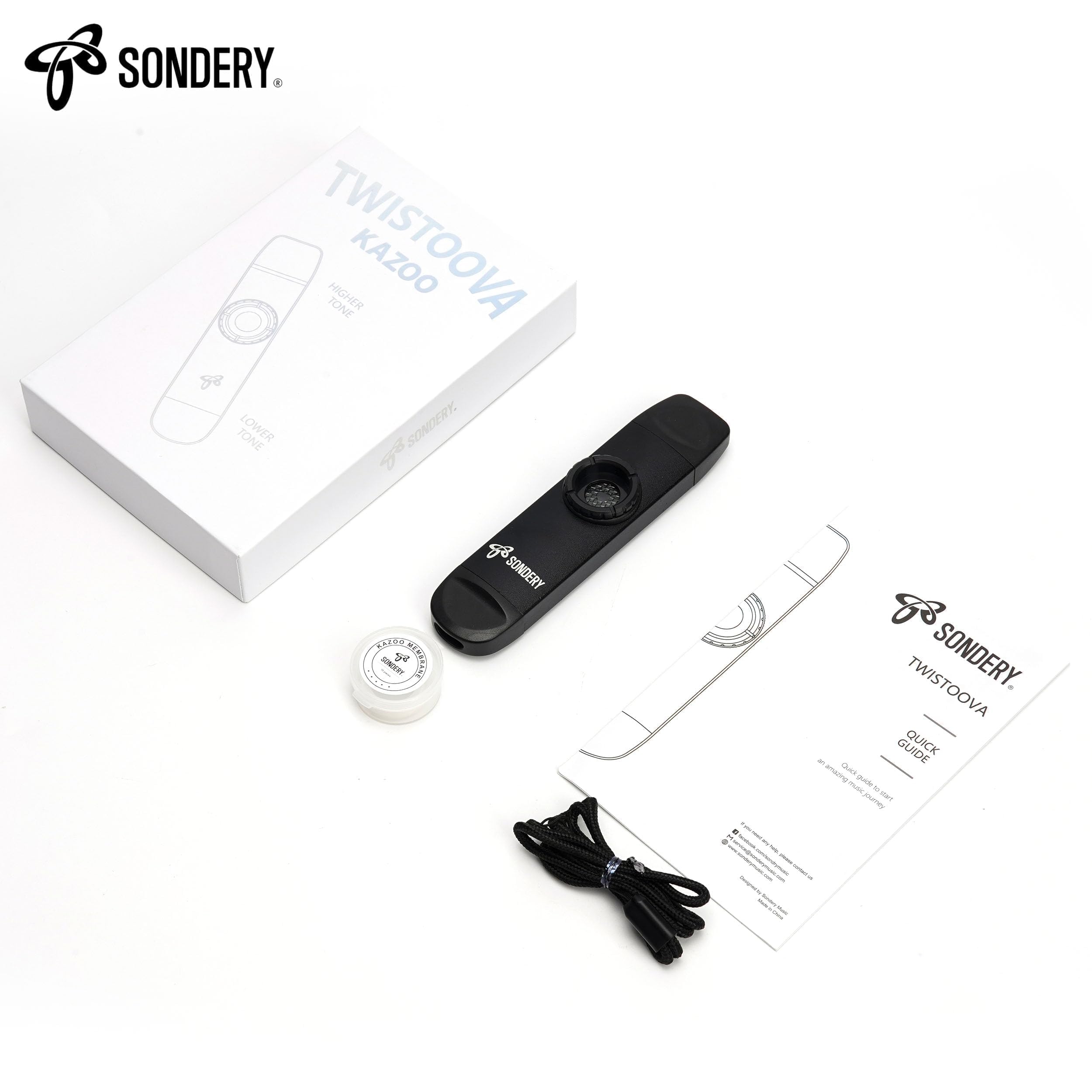 Sondery Kazoo professionale a doppia testa in metallo con passo alto e basso e 5 membrane, jam insieme a chitarra, ukulele, violino e altro