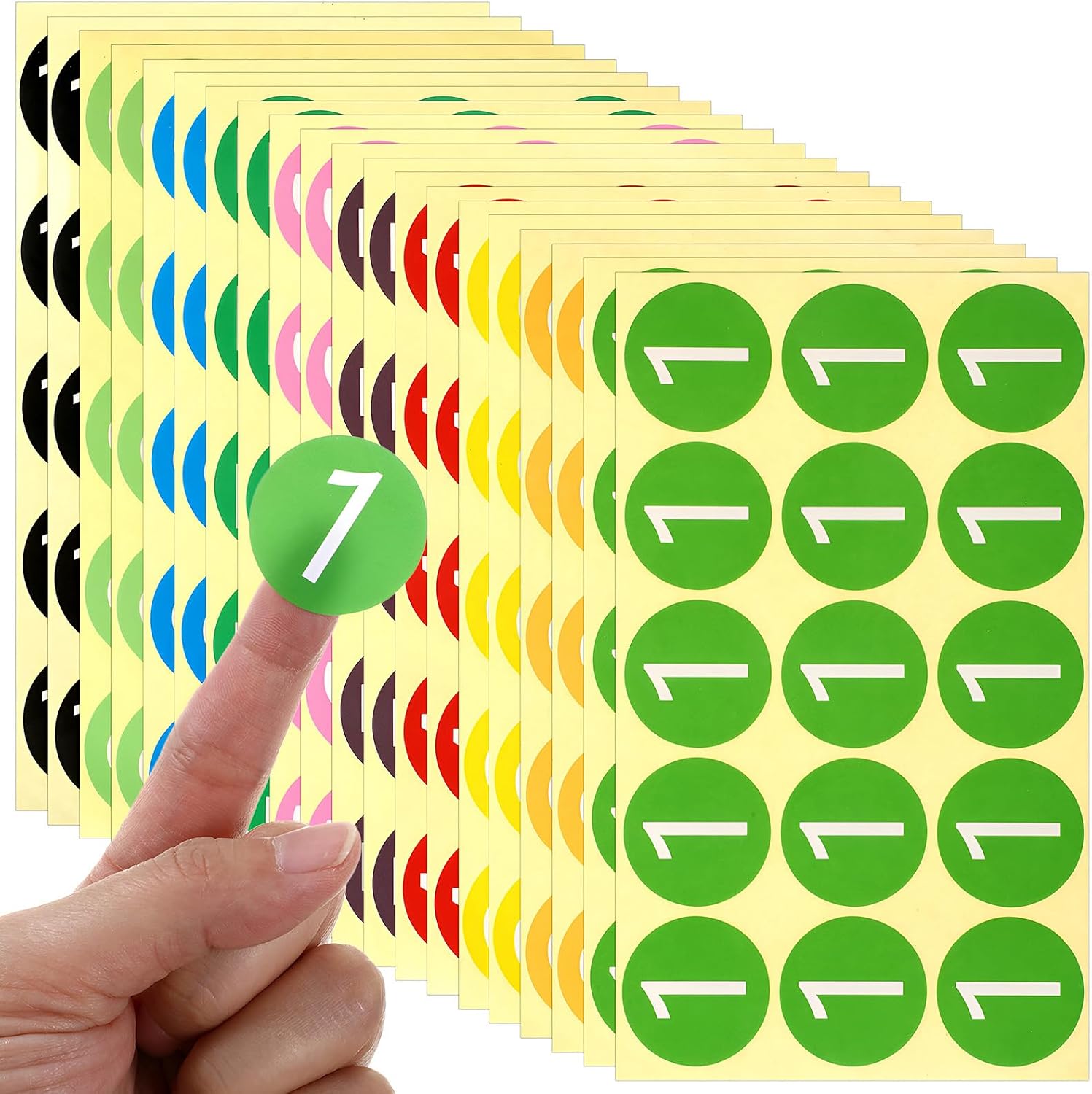 1.2" Consecutive Number Labels 1-10 Self Adhesive Number Stickers, 20Sheets