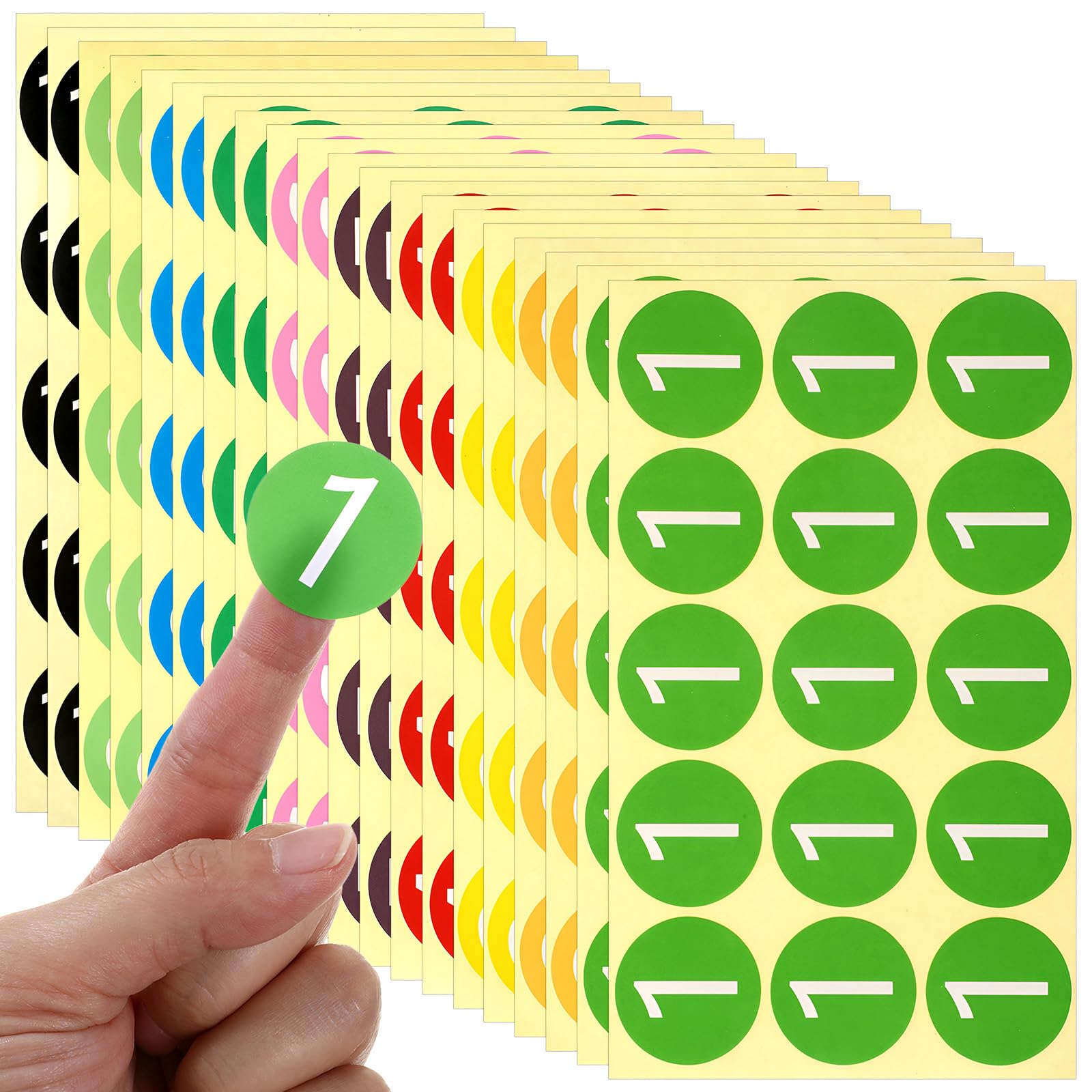 1-10 Self Adhesive Number Stickers, 20Sheets 1.2" Consecutive Number Labels