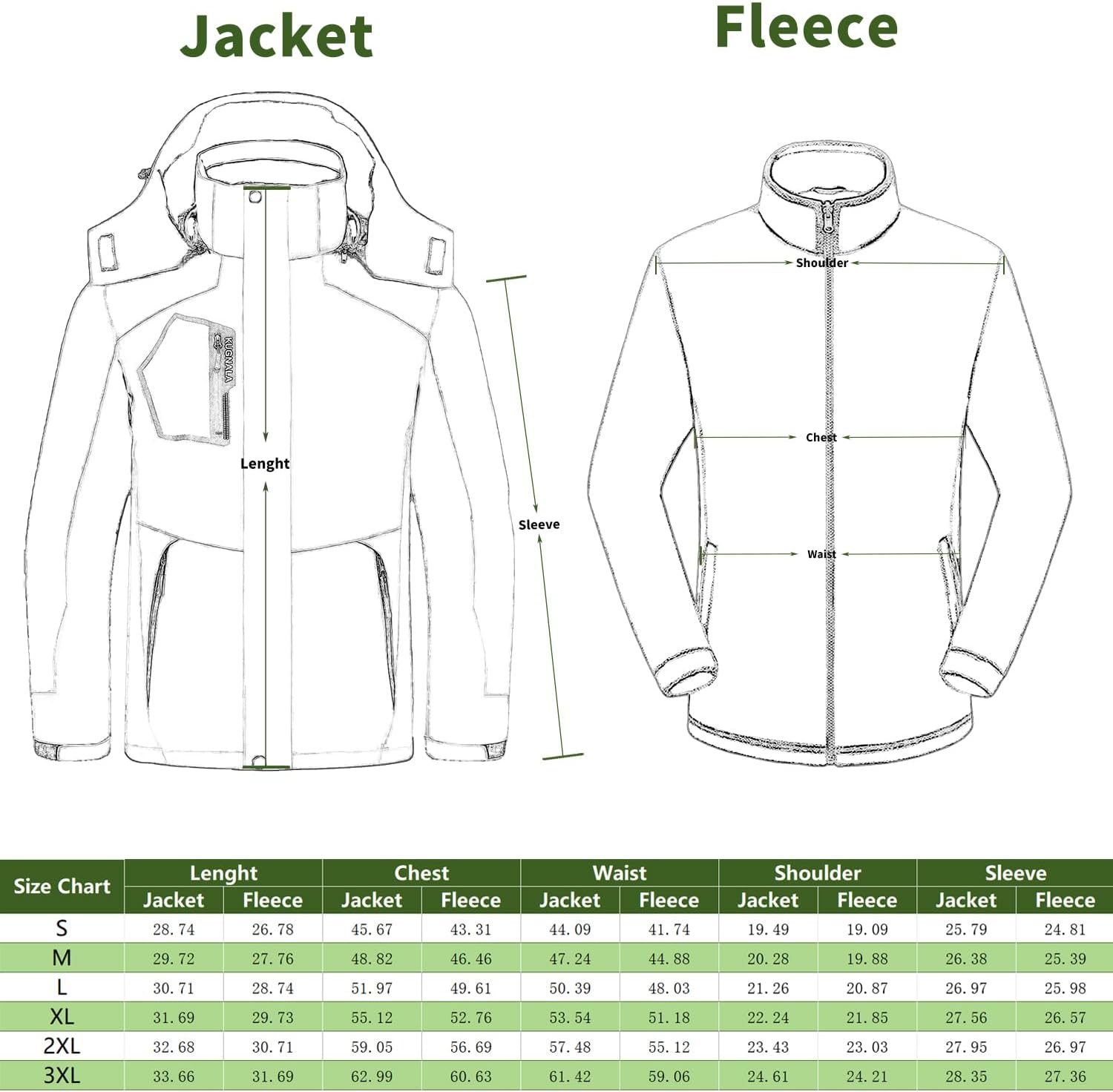 Mens Winter Skiing Jacket 3 in 1 Waterproof Warm Snow Fleece Lining Coat Hooded Windproof Jacket S-6XL - Image 7