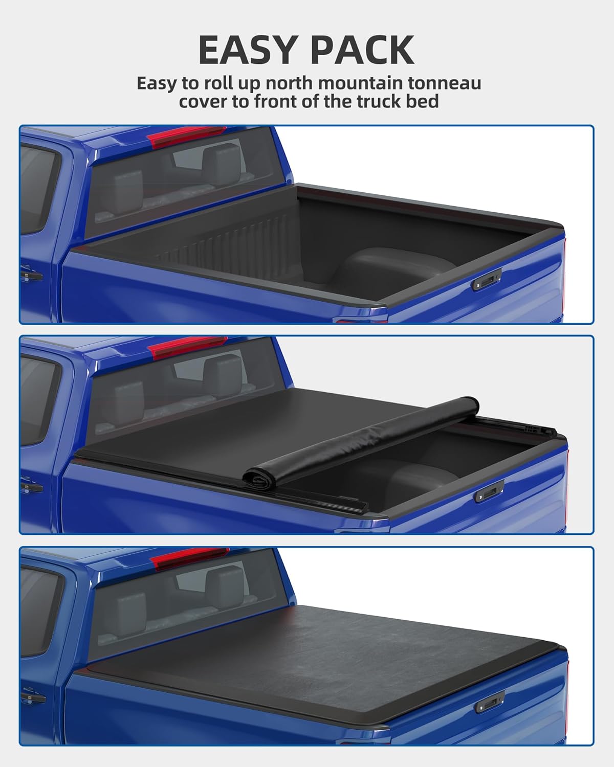Garvee Soft Roll-up Truck Bed Tonneau Cover Compatible with 2004-2024 Ford F-150 5.5 ft (67 in) Bed