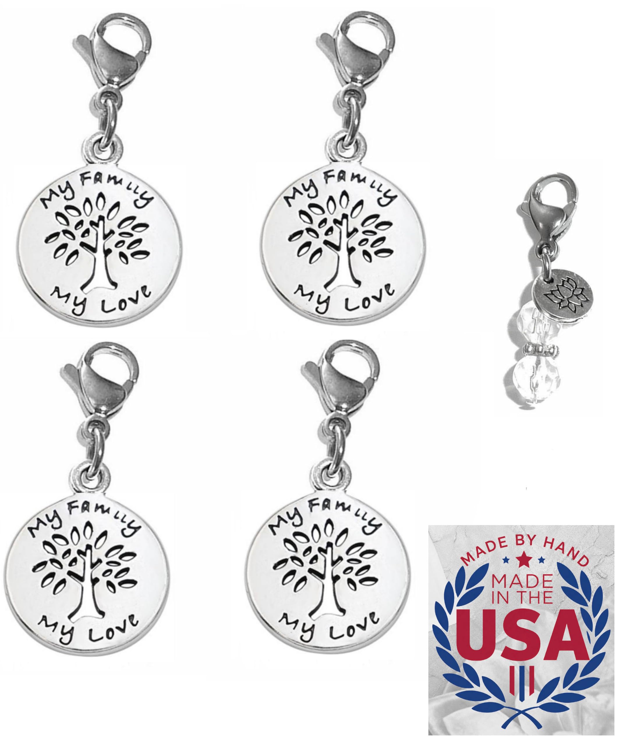 4 Clip On Charms for Purse, Handbag, Keychain, Zipper Pull, Backpack, Jewelry Accessory, USA-image-28