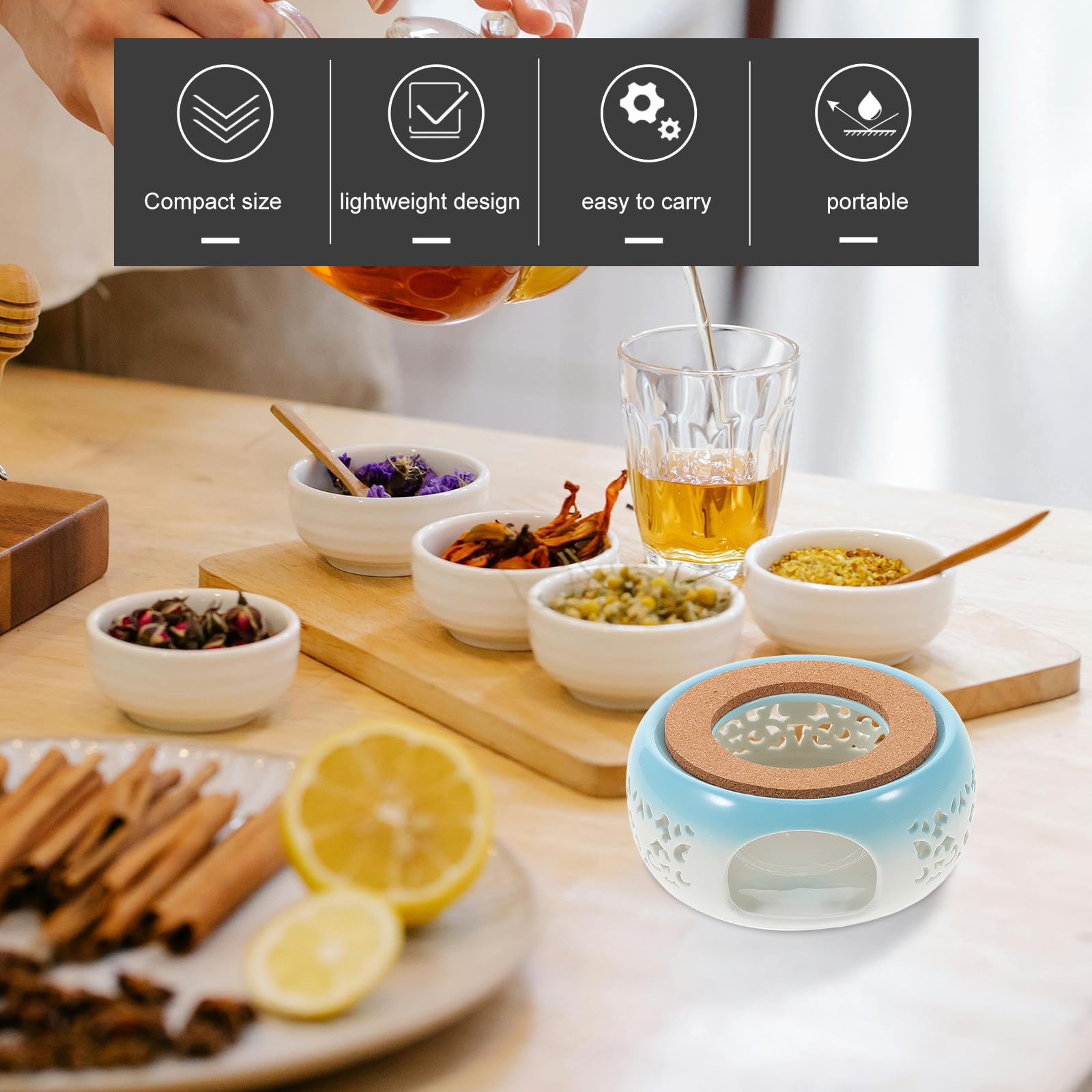 Cabilock 2 Stück Runder Teekannenwärmer aus Keramik für Tee und Kaffee, | Tischzubehör für Restaurants und Hotels, Wärmespeicherung, Stilvoll und Schön, für Zuhause und Büro