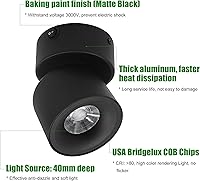 Vista 6 de Paquete de 2 Focos LED COB de Techo Downlight de 12V con Interruptor, Montaje en Superficie 330° Ajustable Regulable Luz de Pared para RV Lámpara