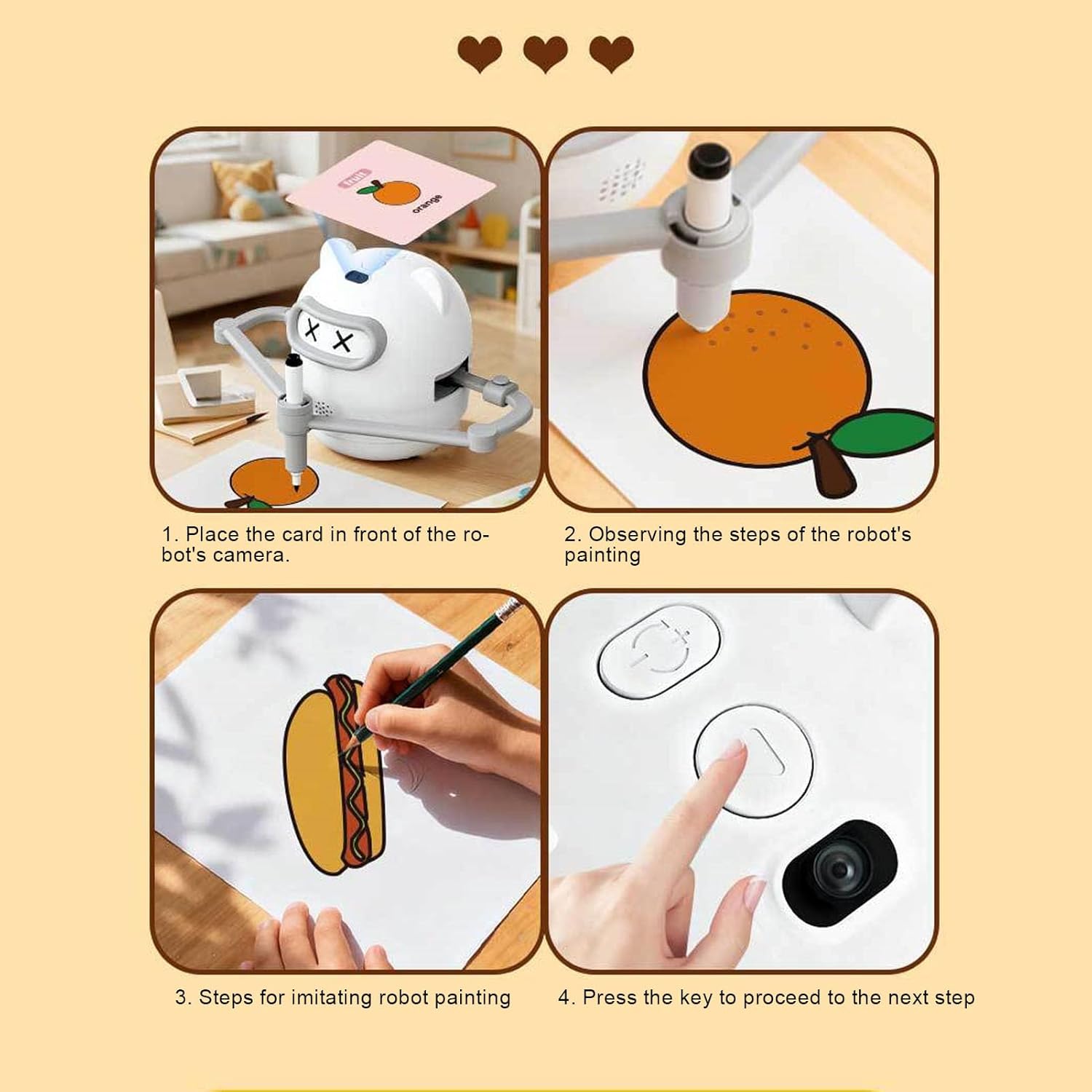 Fockety Drawing Robot for Kids, AI Smart Interactive Educational Montessori Drawing Machine, Painting Toy with 100 Cards and 16 Color Pens for Boys and Girls Birthday Gift