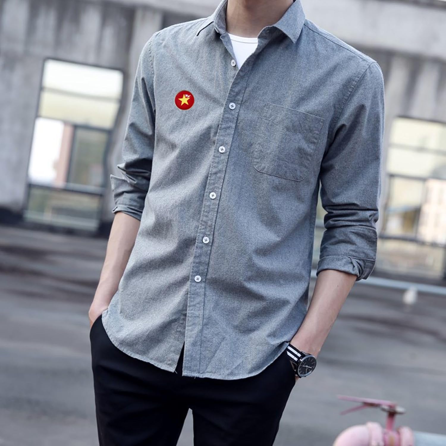 Uijokdef 1 PCS National Flag 1 Pin Round,Lapel Pins party Gifts, Patriotic Pin for Men/Women,National Flag Brooch Accessories Party Favors, Hat Suit Decorations - Image 4