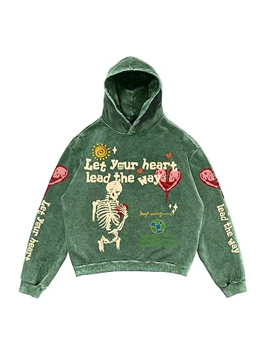 SOLY HUX Men's Gothic Sweatshirts Graphic Long Sleeve Hooded Shirts