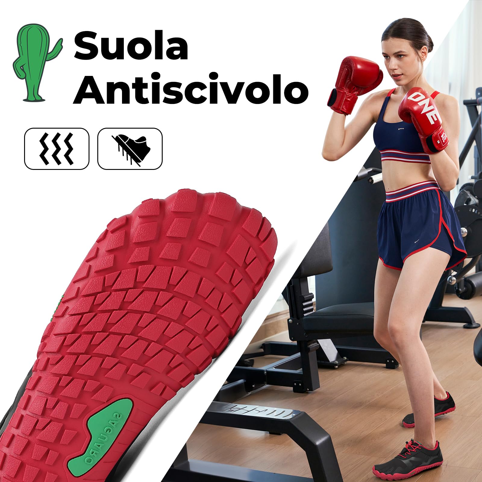 SAGUARO Scarpe Barefoot Shoes Minimaliste Scarpe da Trail Running Uomo Donna Gr.36-48