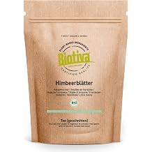 Raspberry Leaf Tea Organic 60 g   Very Large Leaves   Enough for 40 Cups   Recommended by Midwives   Bottled and Controlled in Germany Biotiva