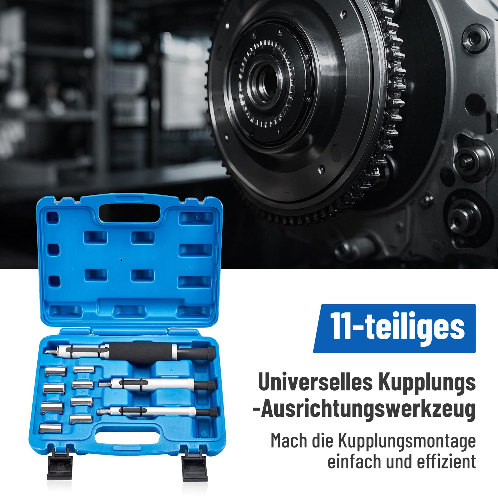 11-teiliges Kupplungszentrierwerkzeug, 12-20mm Kupplung Zentrierwerkzeug Universal, Tragbarer Zentrierwerkzeugsatz Kupplung für die Meisten Autos und Leichte Nutzfahrzeuge