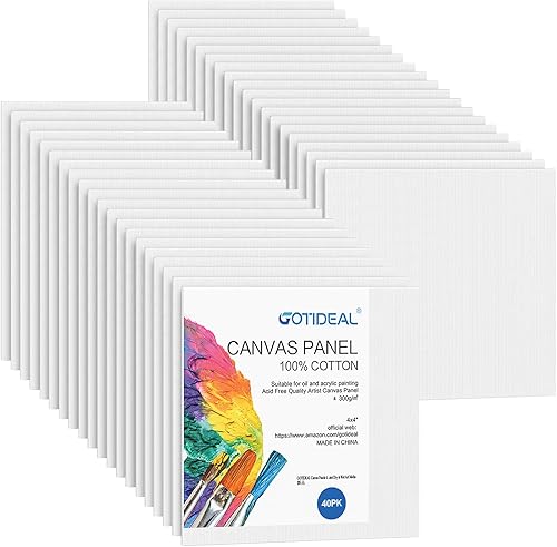 Miniatura 9 de GOTIDEAL Tableros de lienzo a granel para pintura, 8 x 10 pulgadas, paquete económico de 40 unidades, lienzos imprimados con gesso para pintura,