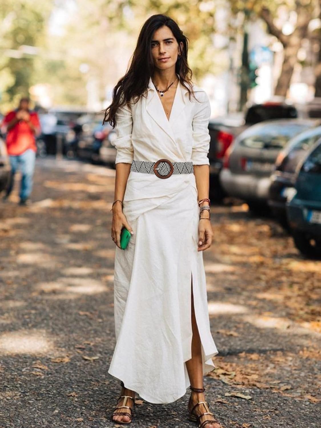 2/4 Pack Straw Woven Elastic Stretchy Waist Belts for Women, Fashion Boho Waist Belt Rattan Raffia Ladies Belts - Image 2