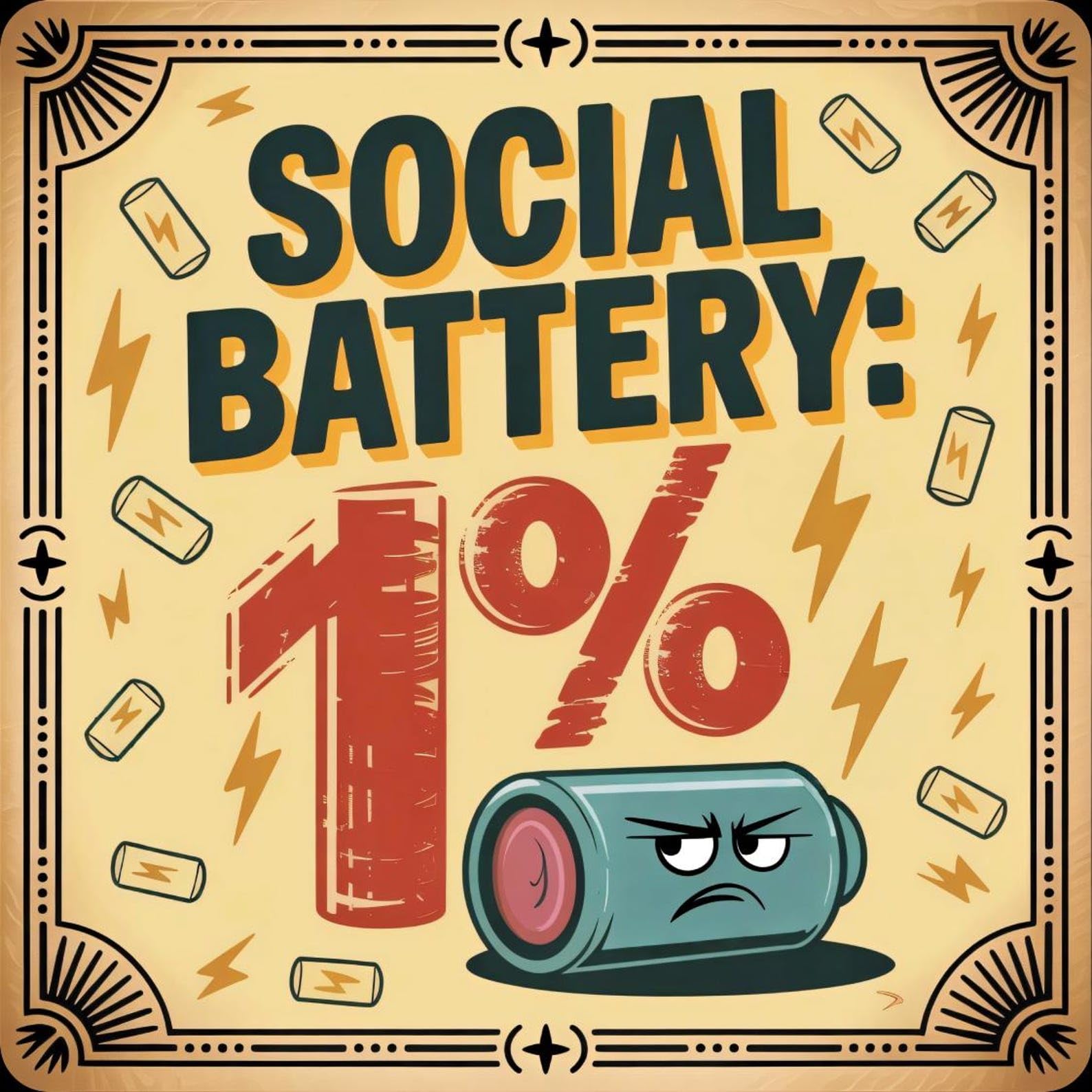 Half A Donkey Multicolor Social Battery 1% Funny/Sarcastic Coaster