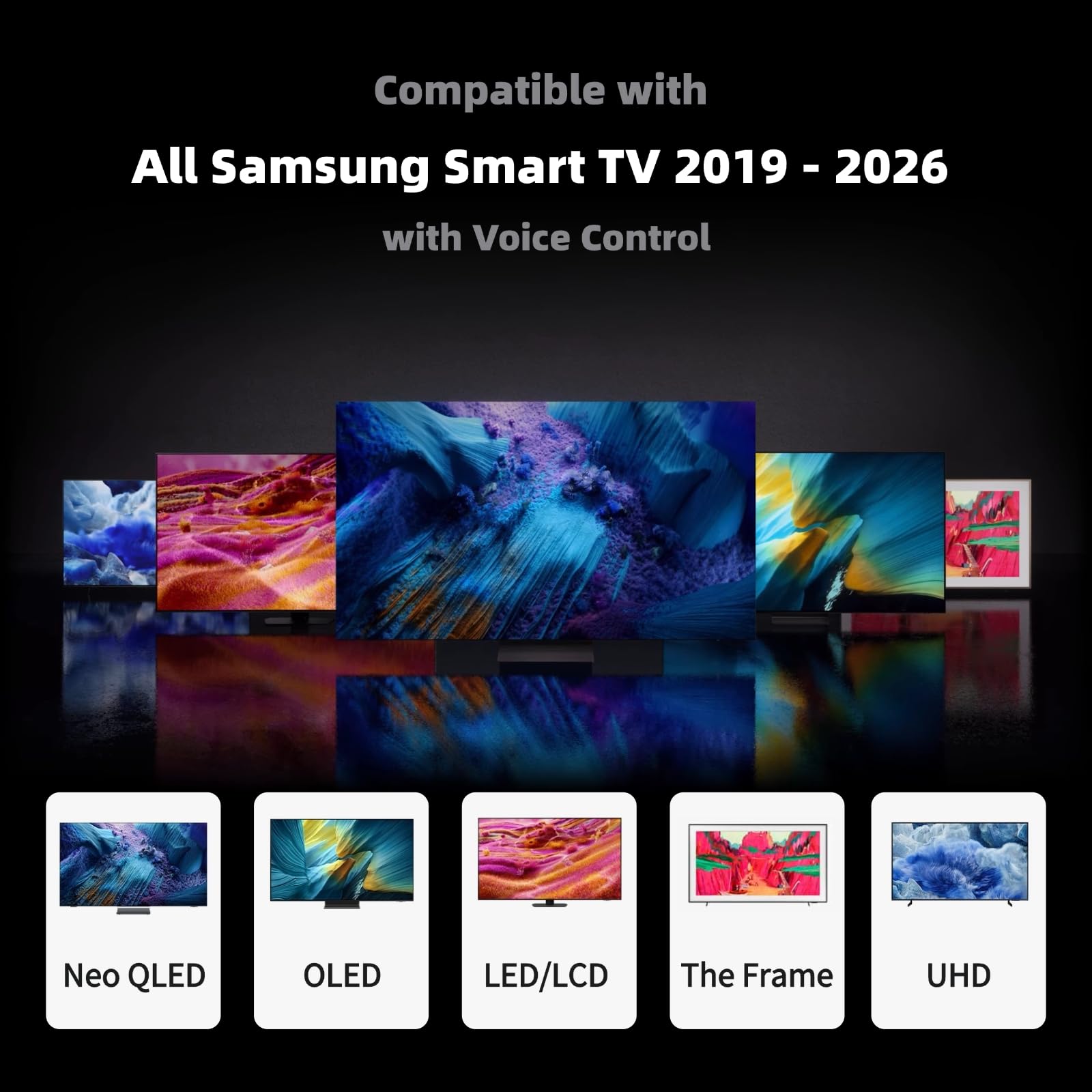 ORQRQO Telecomando di ricambio per tutte le Smart TV Samsung 2019-2025, con controllo vocale, no Solarcell