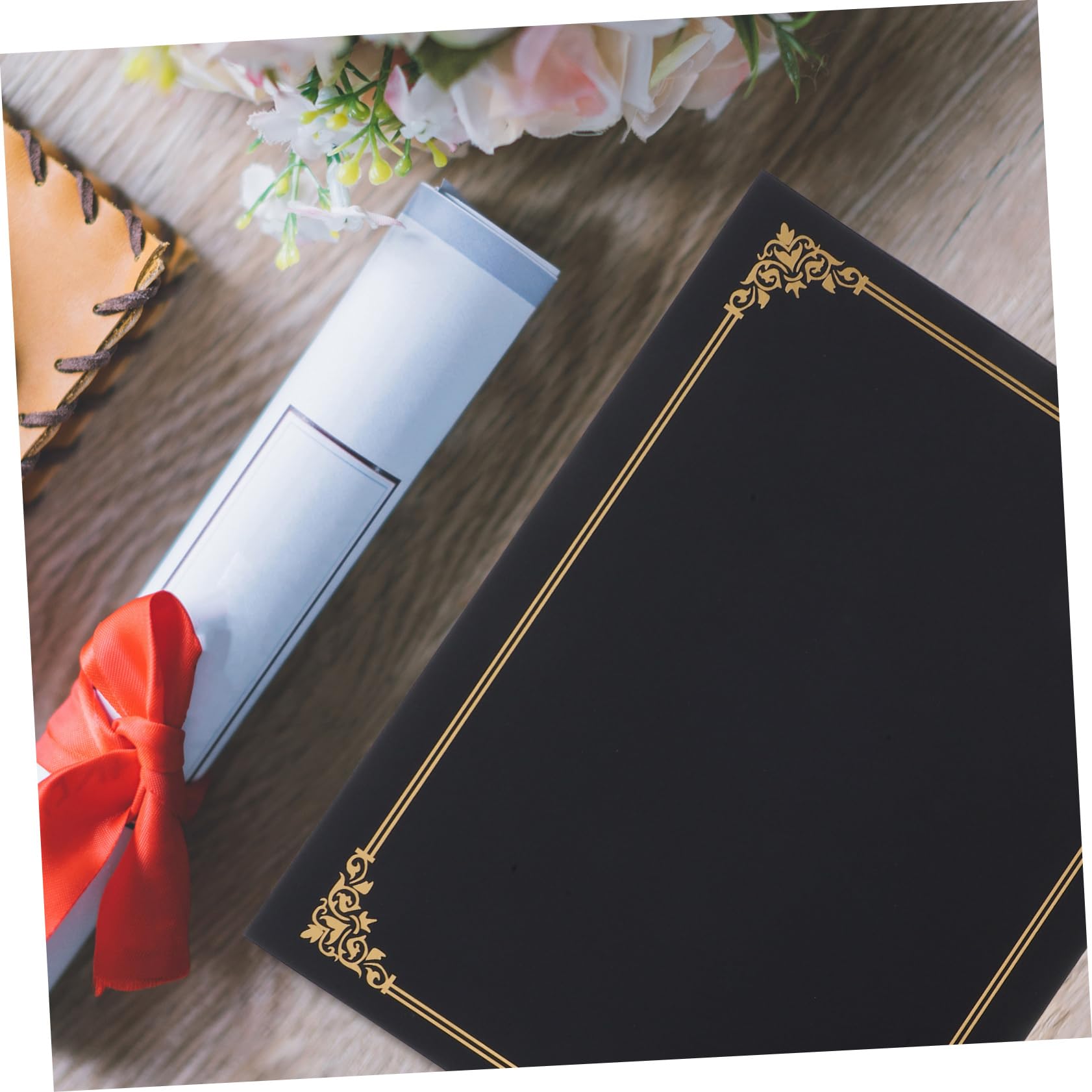 Couverture de Certificat Papier Noire 10 Pièces pour Documents
