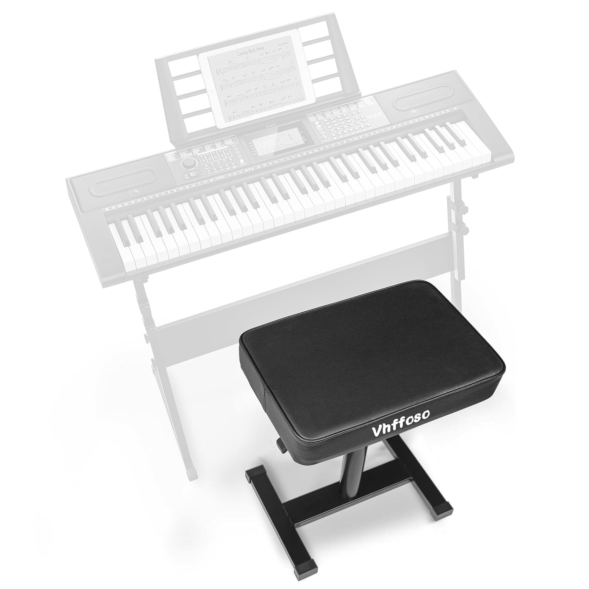 Vhffoso Verstellbare Gepolsterte Keyboardbank, Klavierhocker