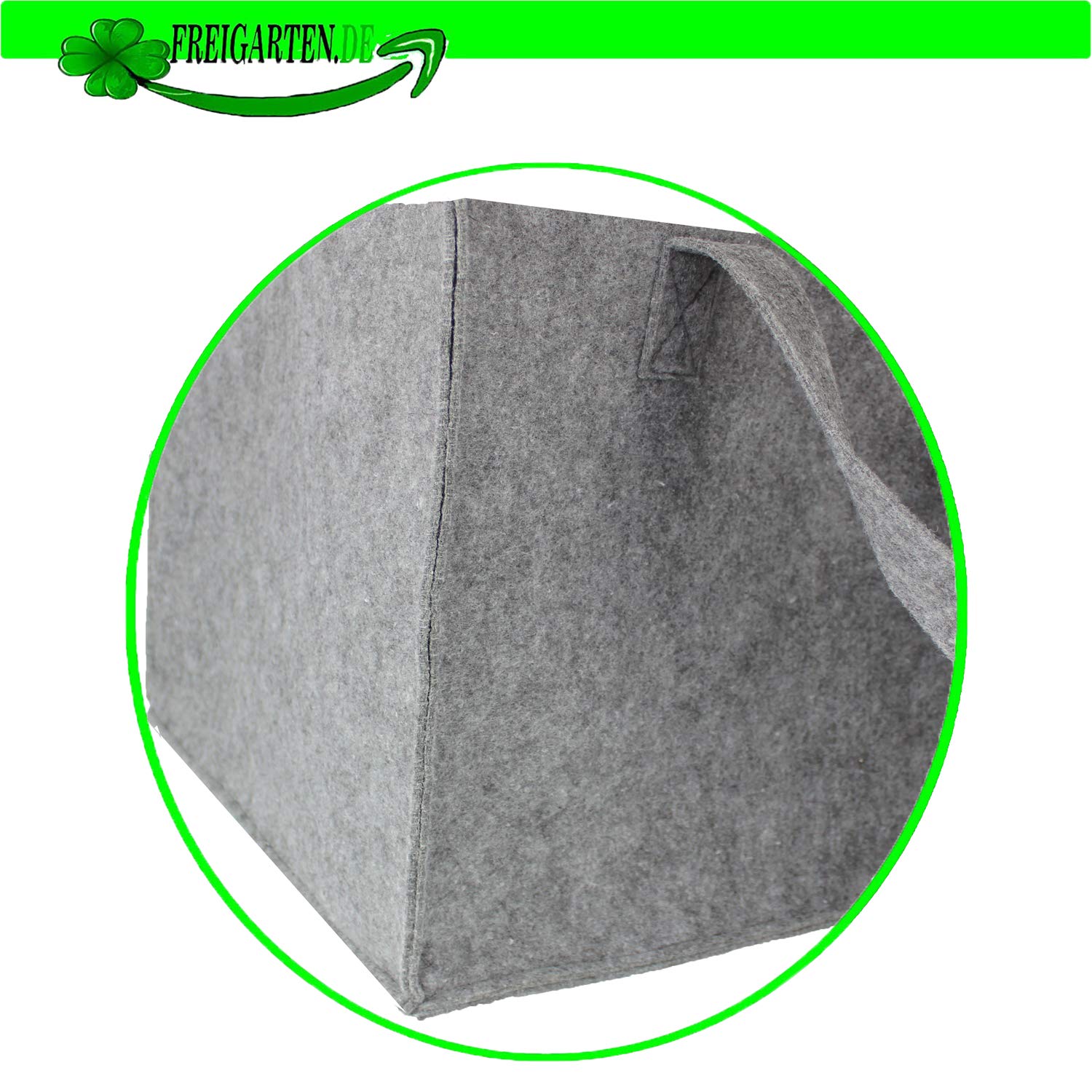 FREIGARTEN.DE Borsa In Feltro Grigio Chiaro Per Legna | Cesto Multiuso 43x43x37 Cm | Prodotta In UE - 4