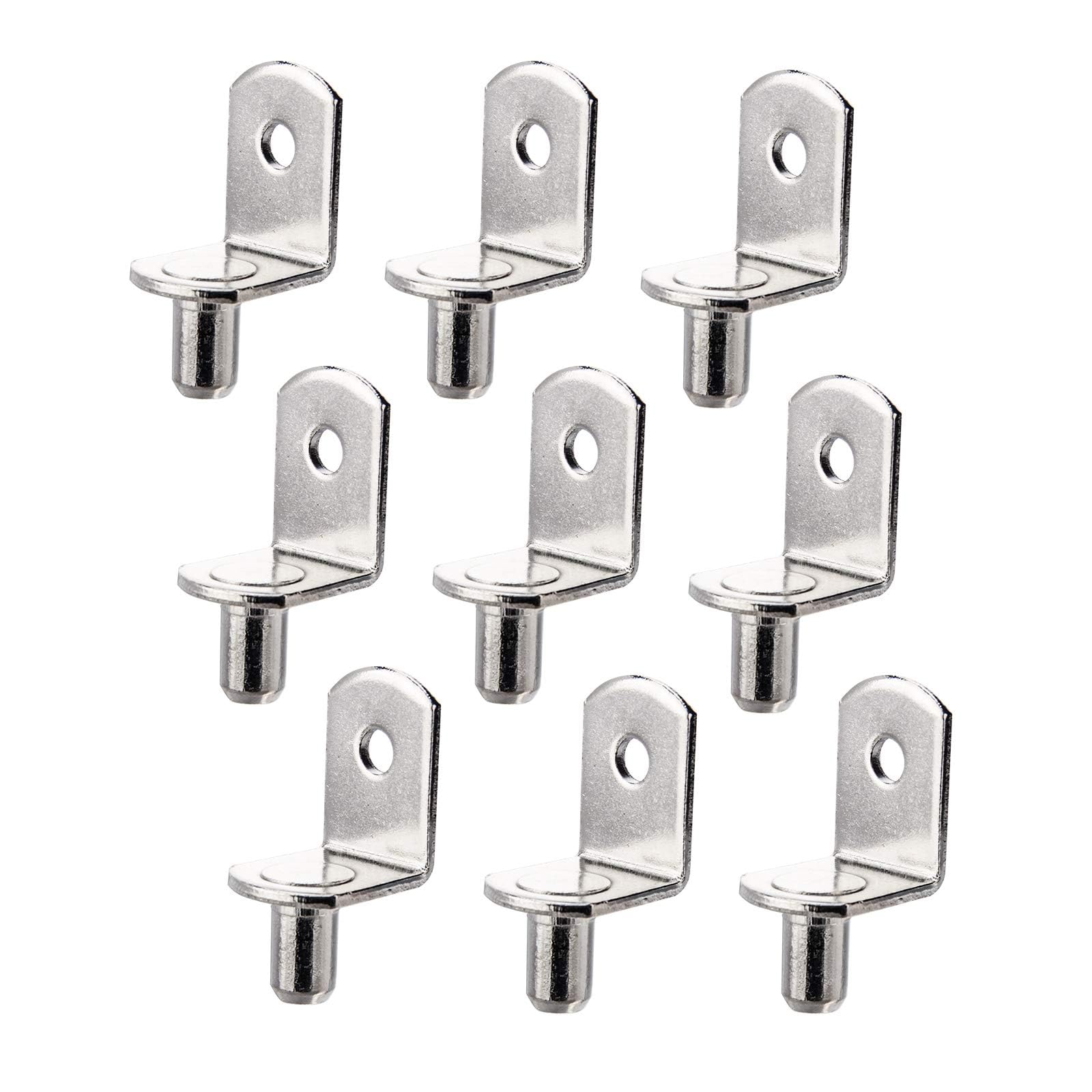 40 pinzas de metal en forma de L para estante de gabinete con agujero de 6 mm chapado en níquel para armario de cocina, estantería, soporte de muebles