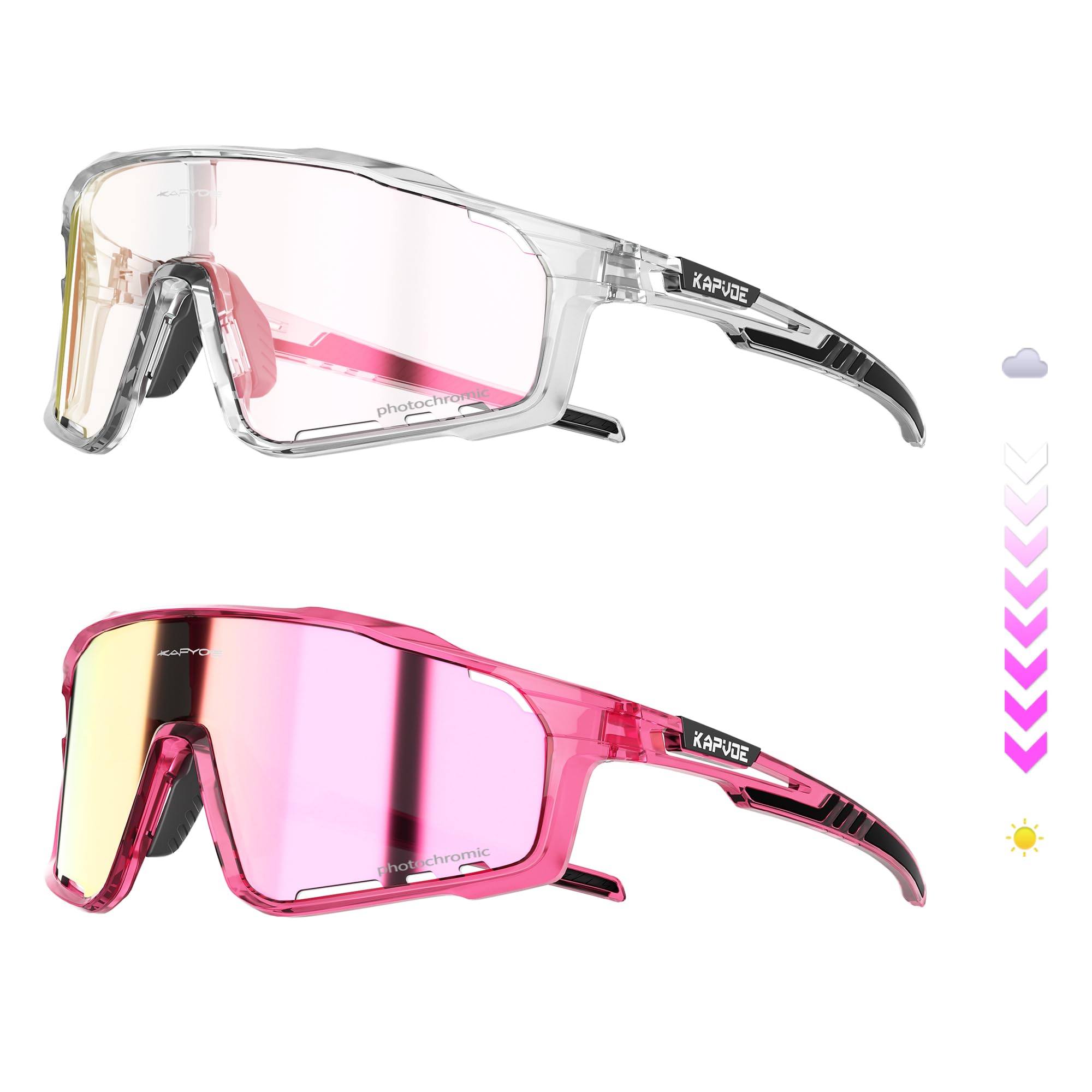KAPVOE Photochromic Cycling Sunglasses for Men and Women K76
