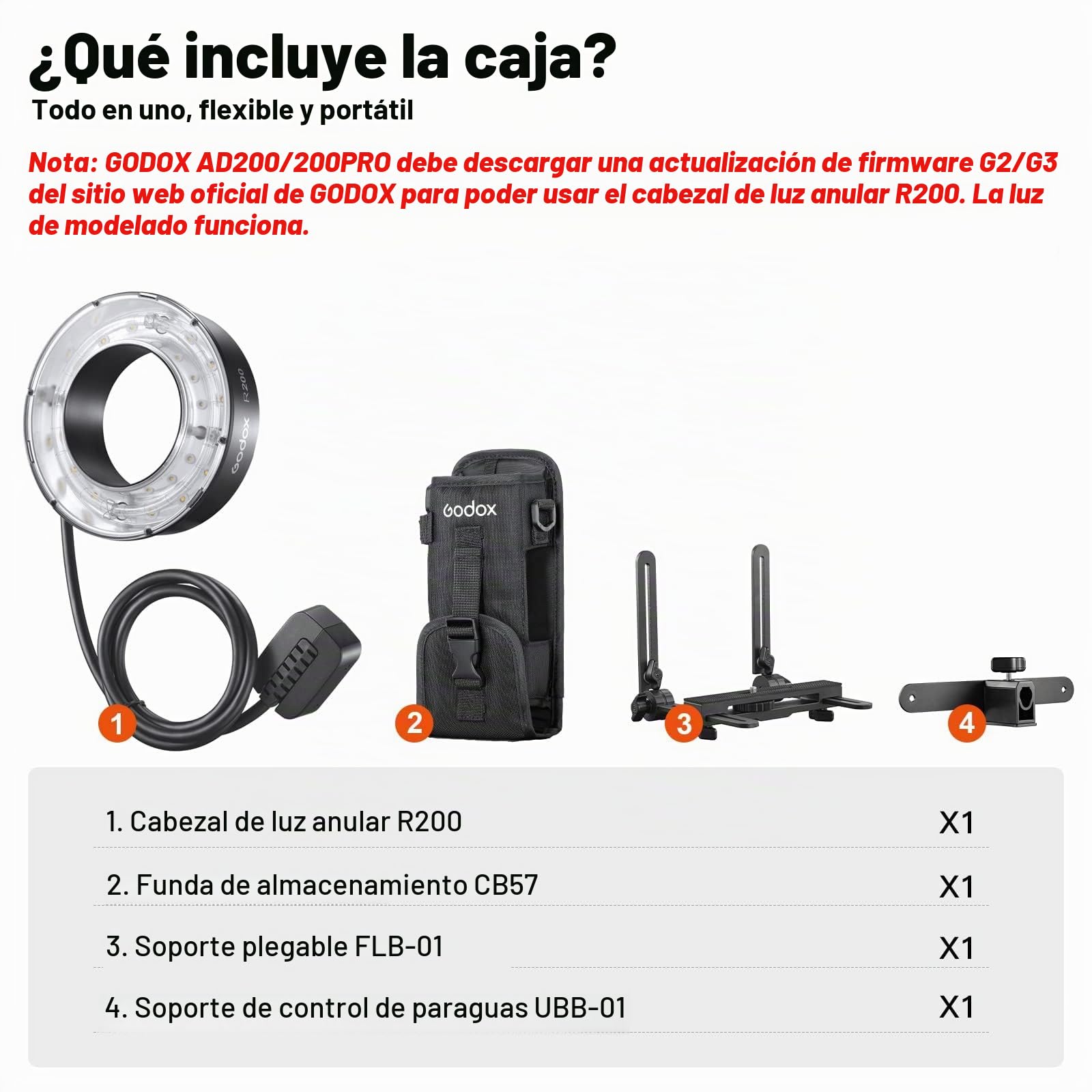 GODOX R200 - Cabezal de flash anular para AD200 AD200 Pr de 7 pulgadas con montaje Bowens estudio fotográfico luz estroboscópica estándar Speedlite Reflector